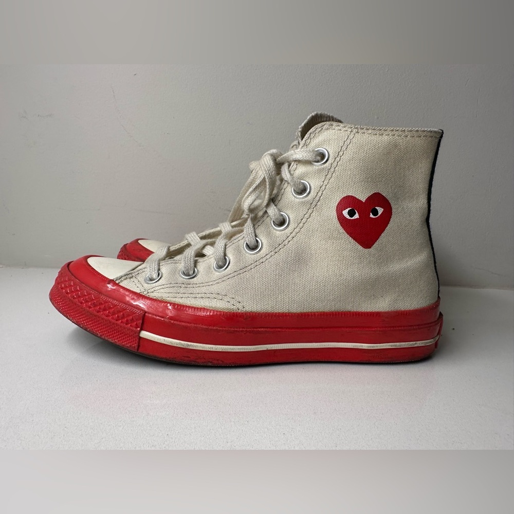 Comme des Garçons PLAY x Converse Chuck 70 High Tops Women’s US 6 Red Sole - Picture 2 of 10